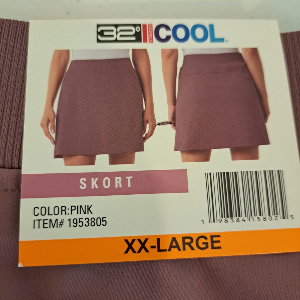 32 Degrees Womens Skort XXL Pink NWT Active Pockets 1793-182